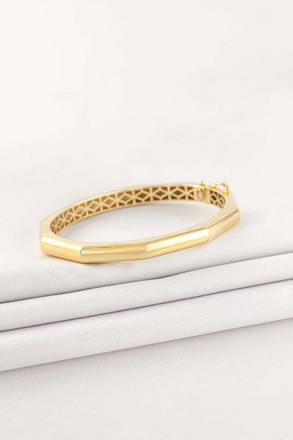 14 Ayar Altın Geometrik Kelepçe Bileklik