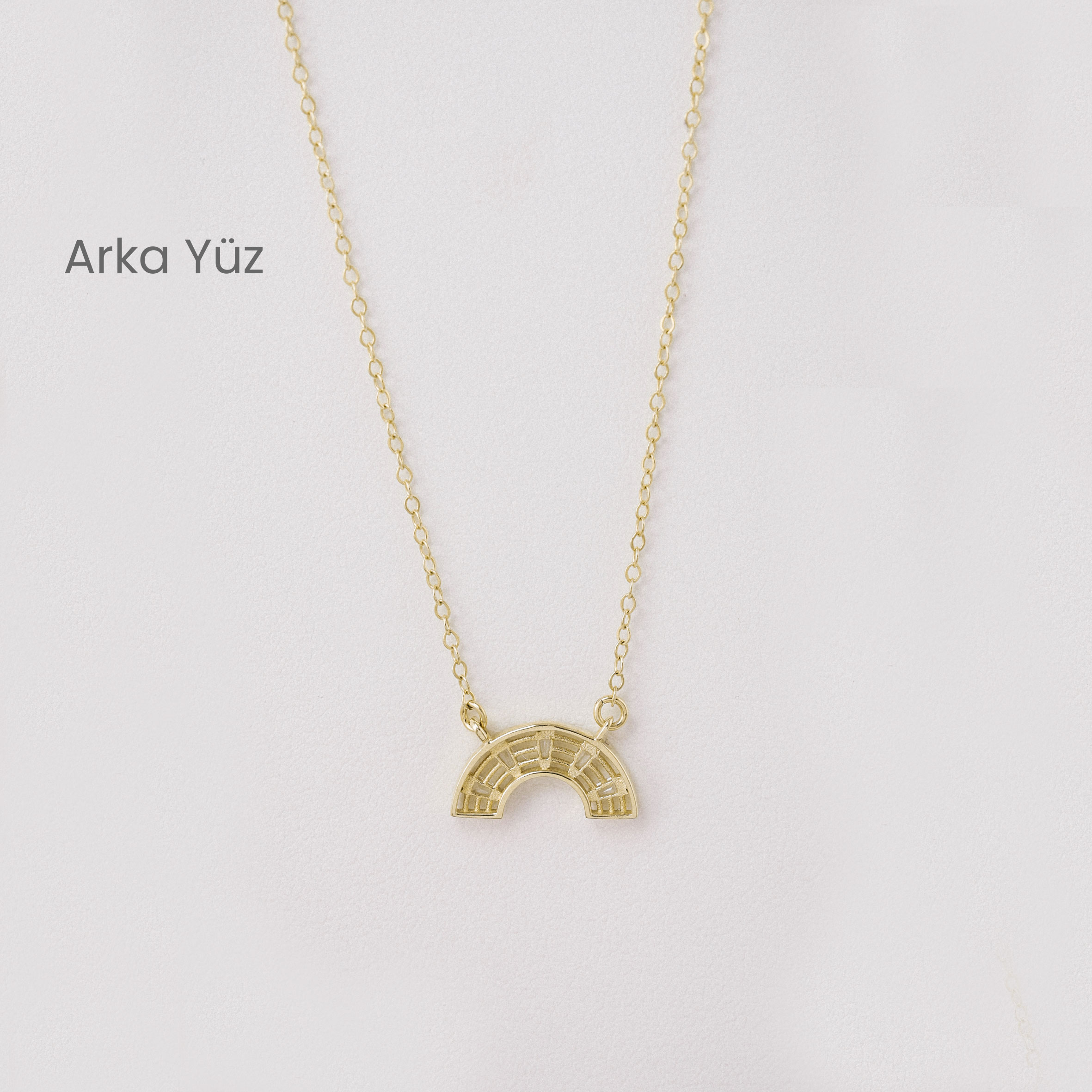 14 Ayar Altın Gökkuşağı Figürlü Kolye