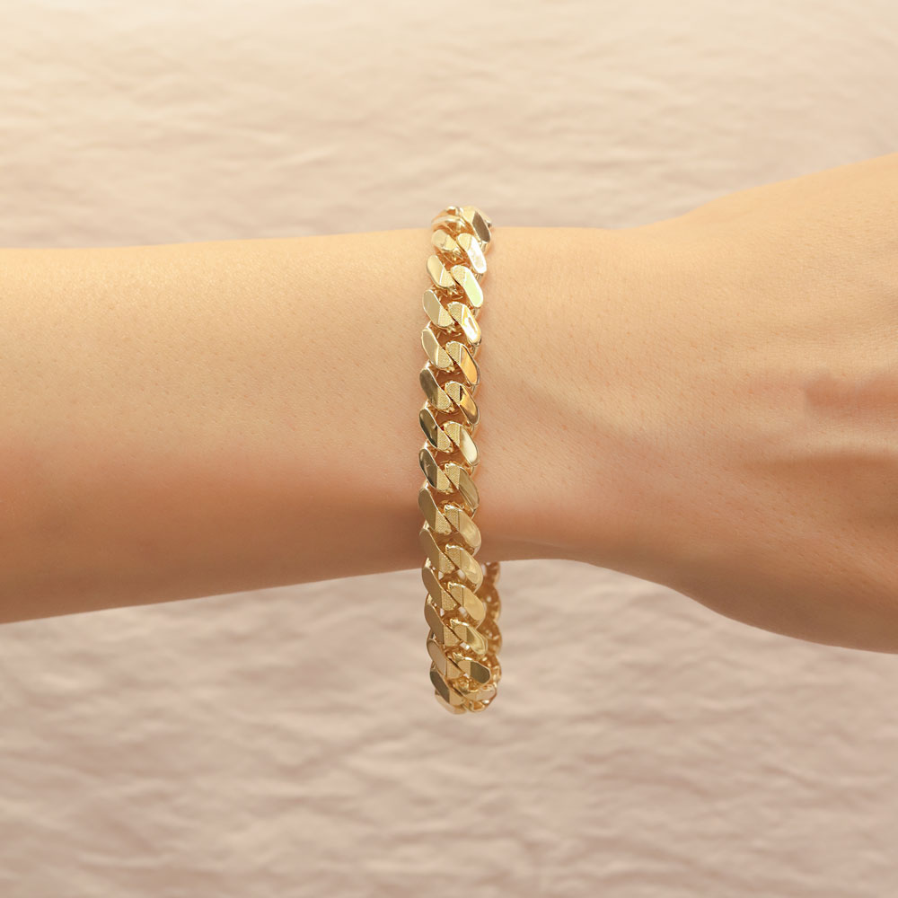 14 Ayar Altın Gurmet Tasarım Taş Detaylı Kilit Bileklik