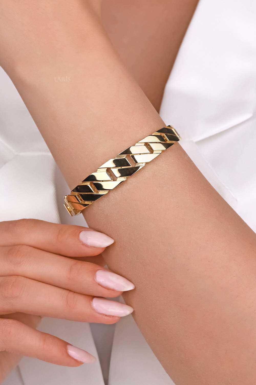 14 Ayar Altın Gurmet Vintage Kelepçe Bilezik