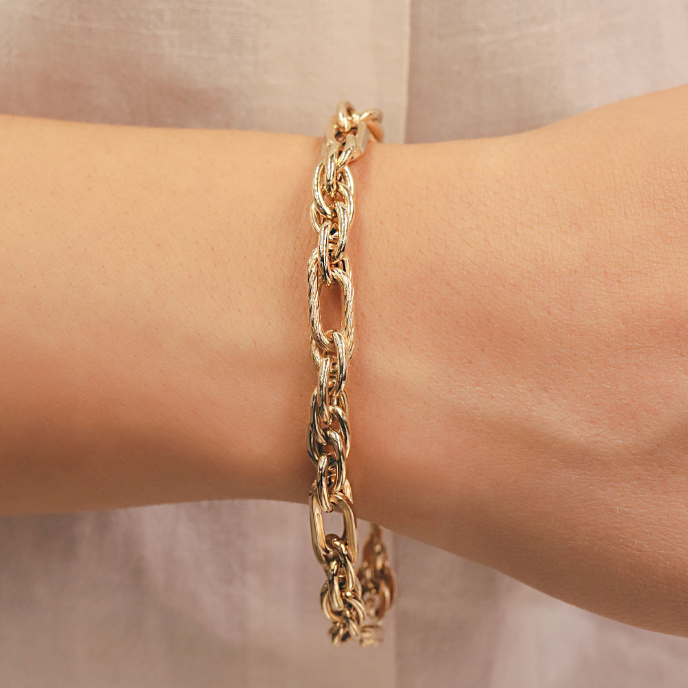 14 Ayar Altın Halat Örgü Zincir CETAŞ Bileklik