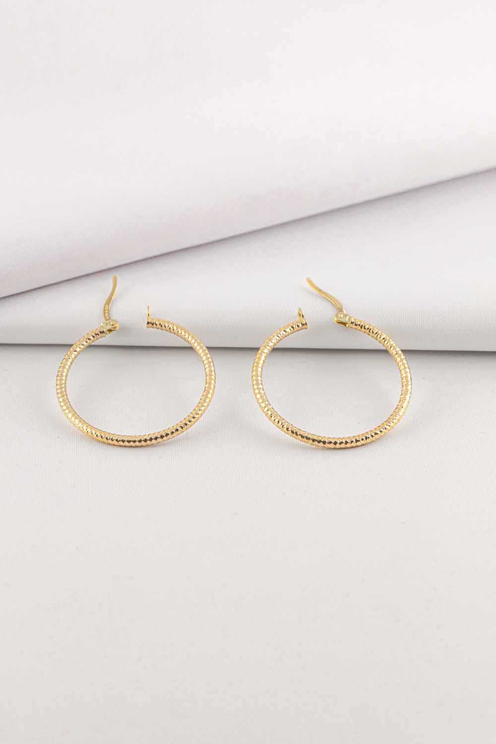 14 Ayar Altın Halka  Küpe