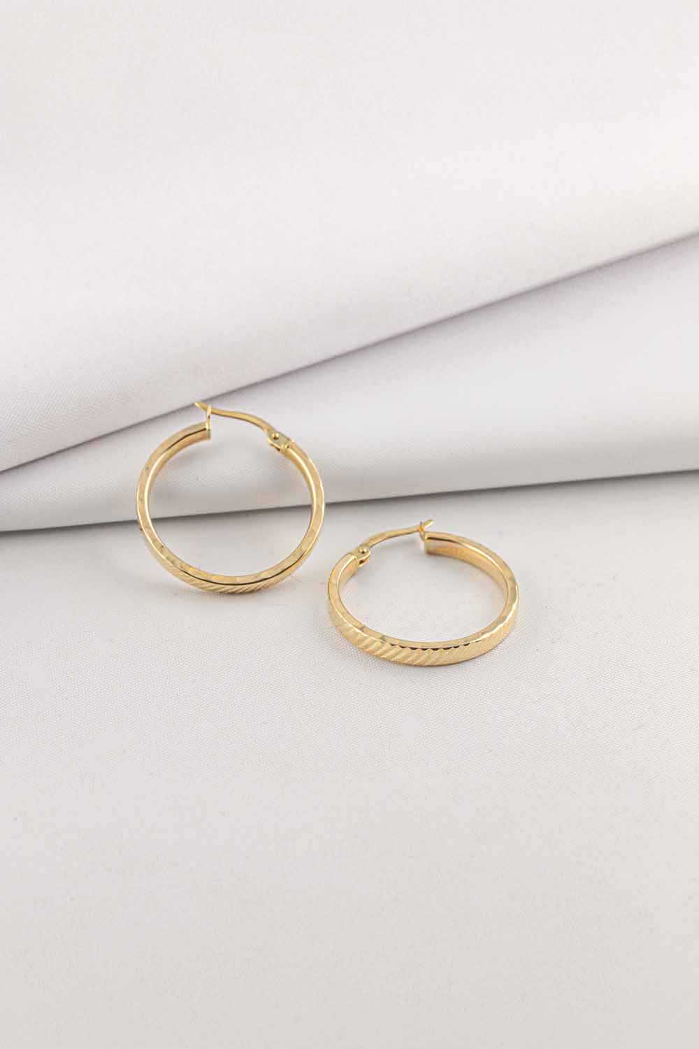 14 Ayar Altın Halka  Küpe