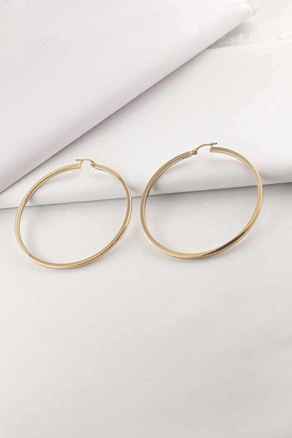 14 Ayar Altın Halka  Küpe