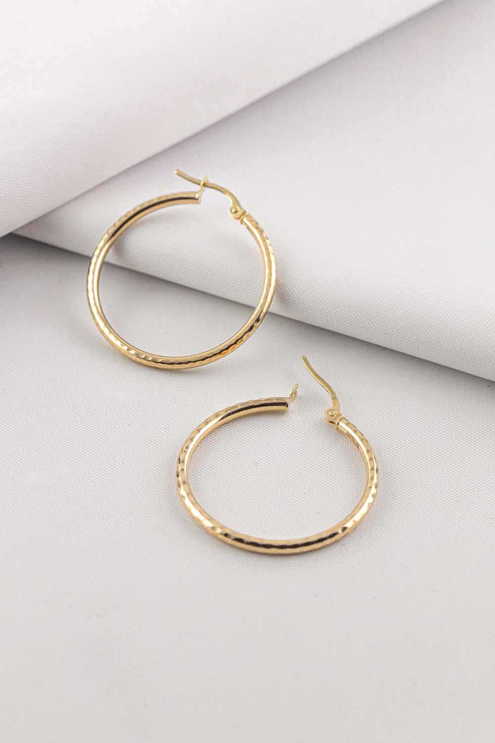 14 Ayar Altın Halka Küpe