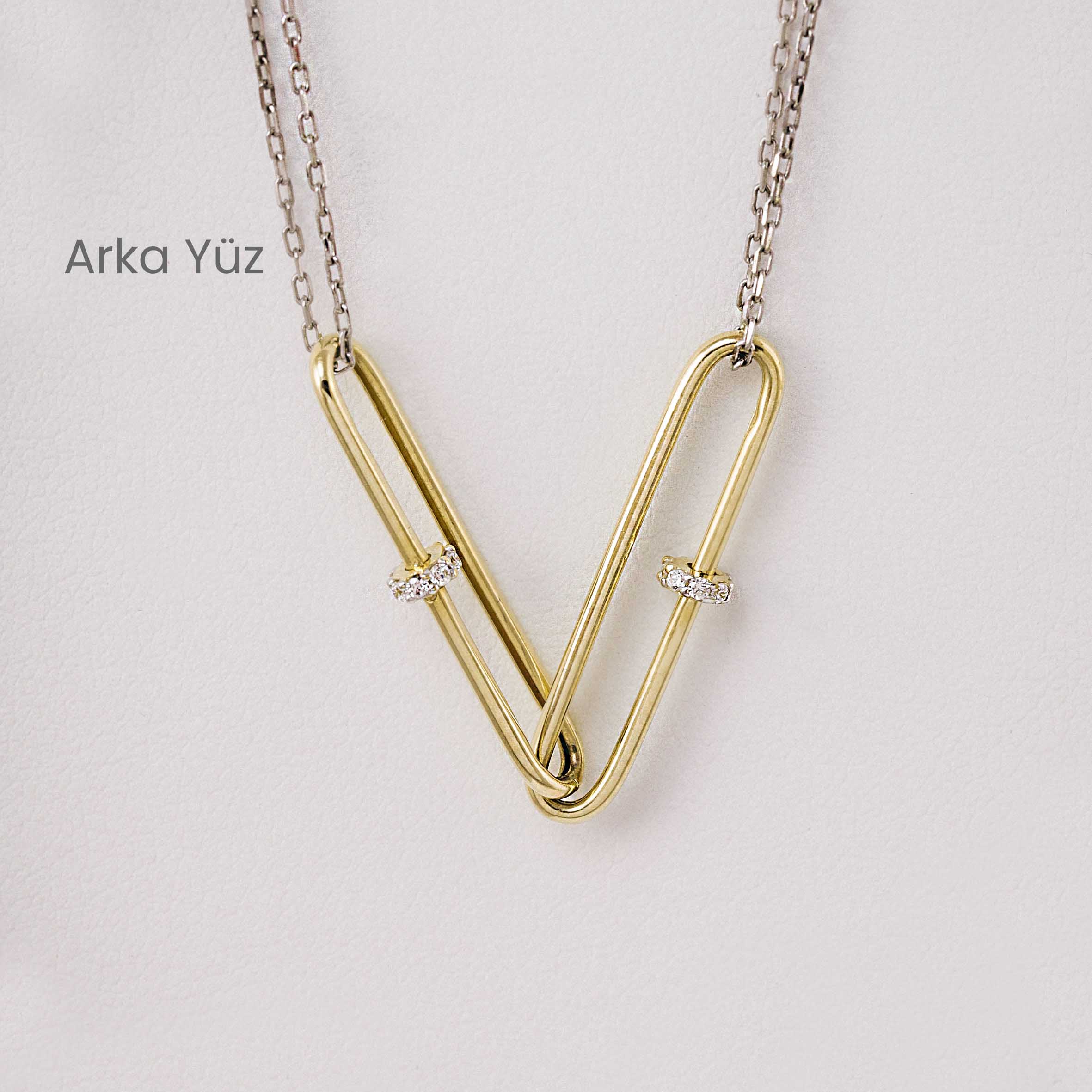 14 Ayar Altın İkili Ataç YAMACHI Kolye