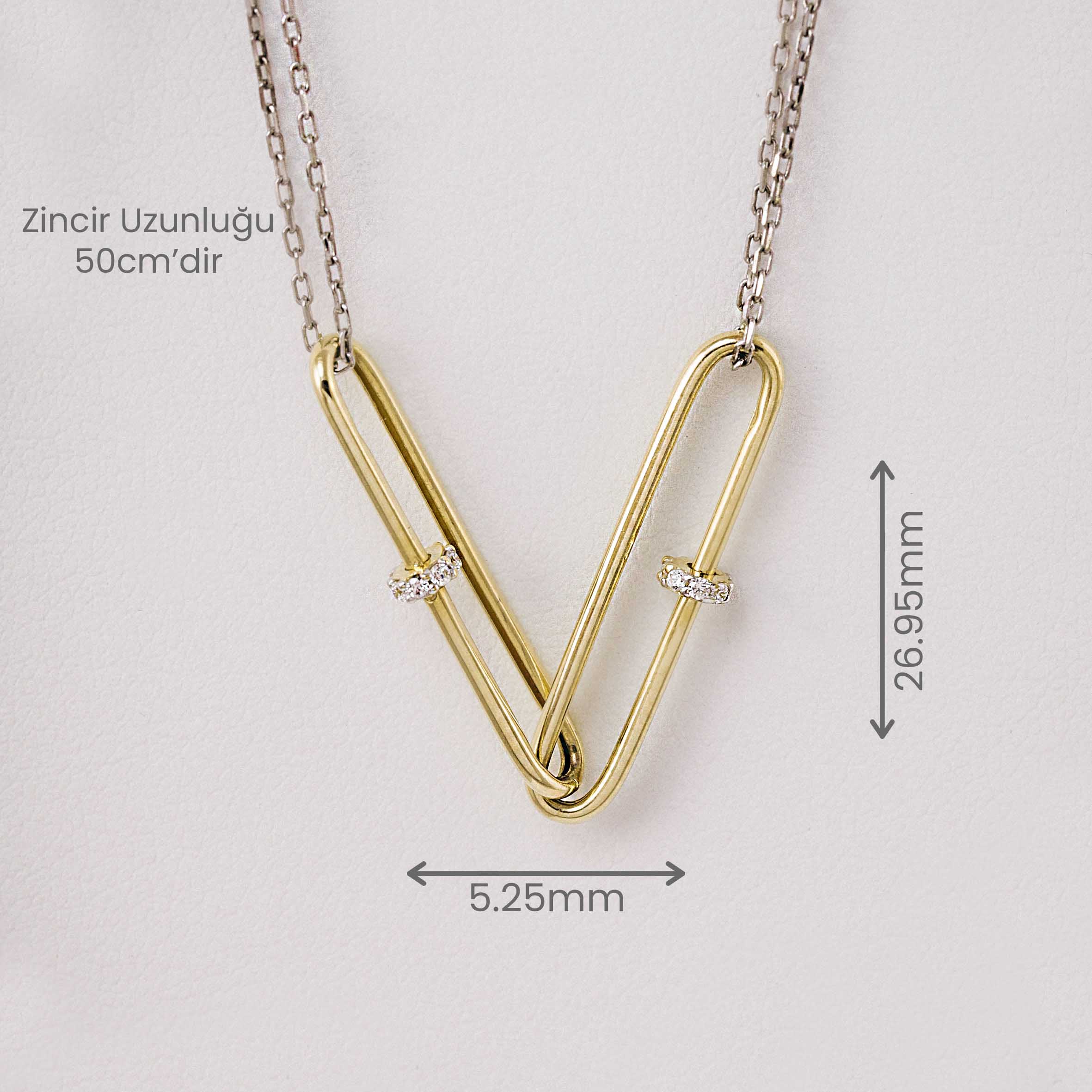 14 Ayar Altın İkili Ataç YAMACHI Kolye