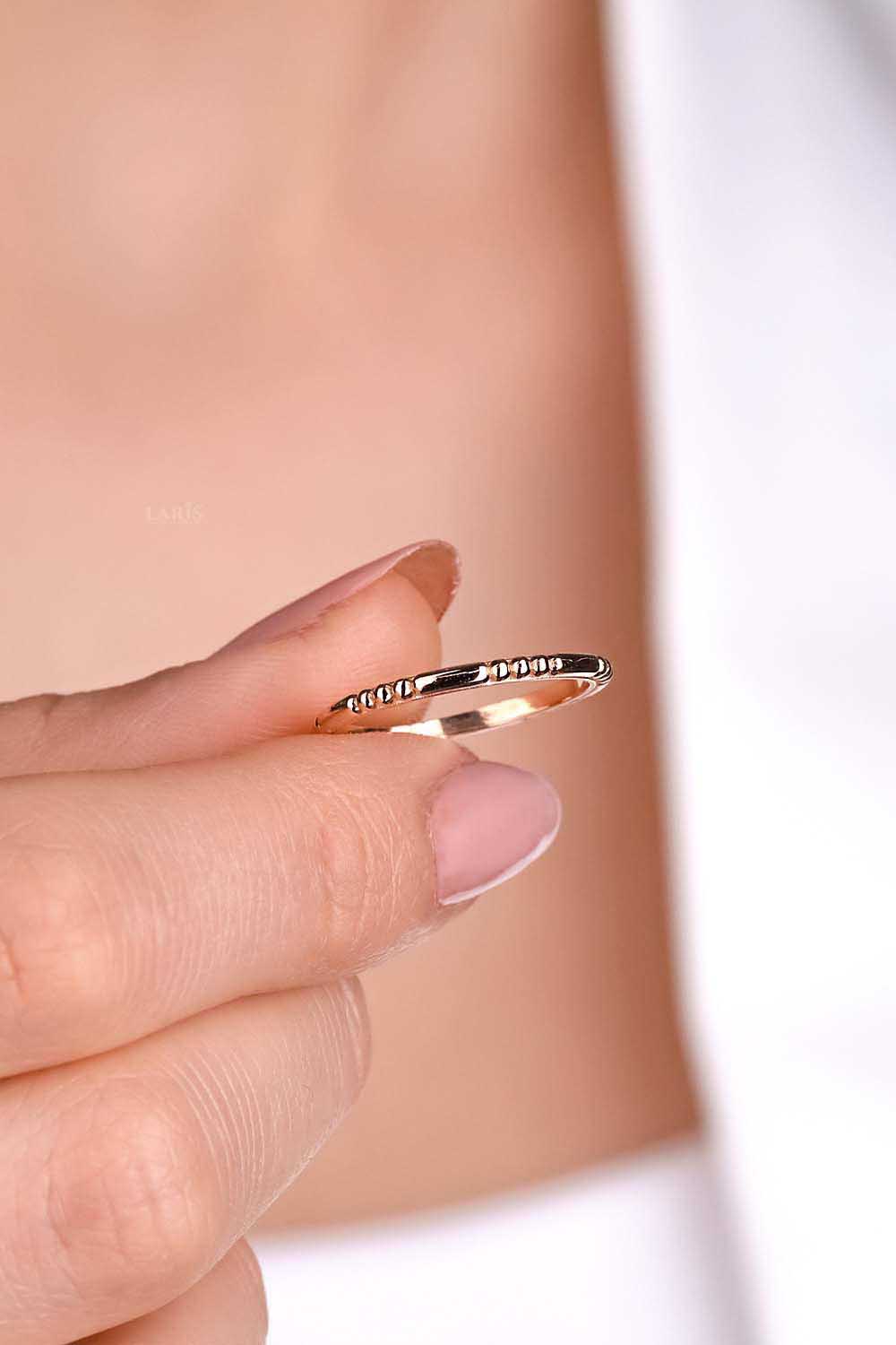 Eklem Yüzük 14 Ayar Altın İnce Eklem Yüzük