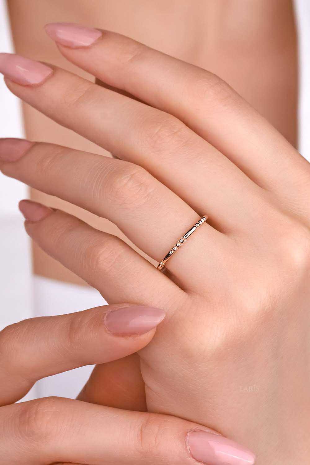 Eklem Yüzük 14 Ayar Altın İnce Eklem Yüzük