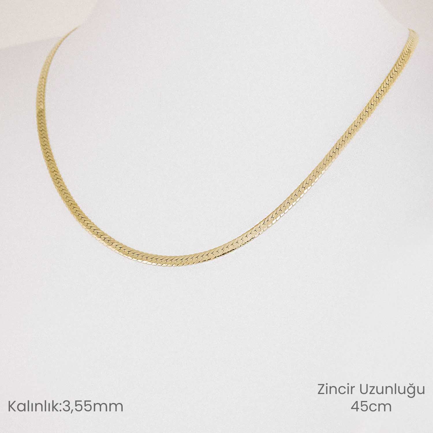 14 Ayar Altın İtalyan Ezme Zincir Kolye 