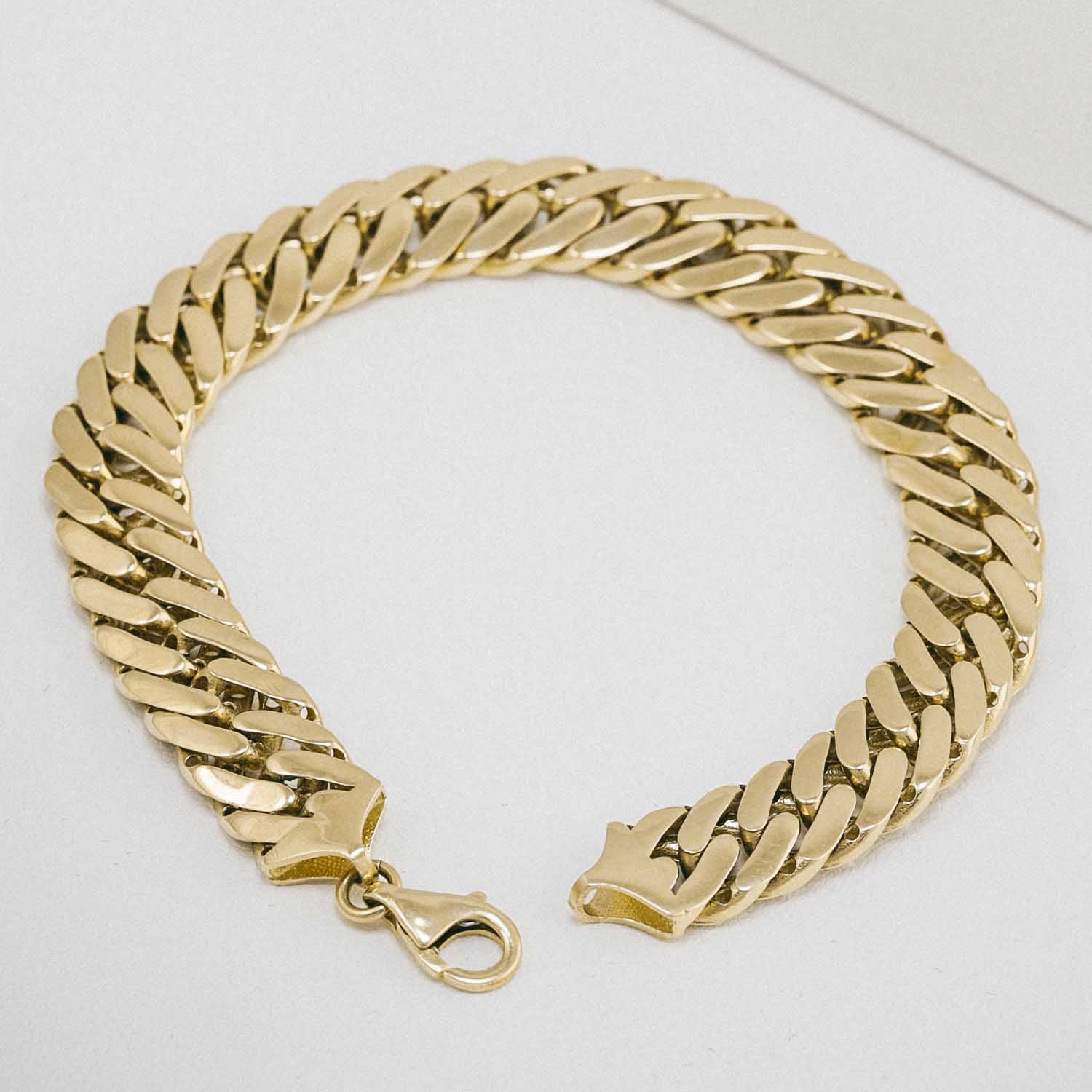 14 Ayar Altın Kalın Cuban Bileklik