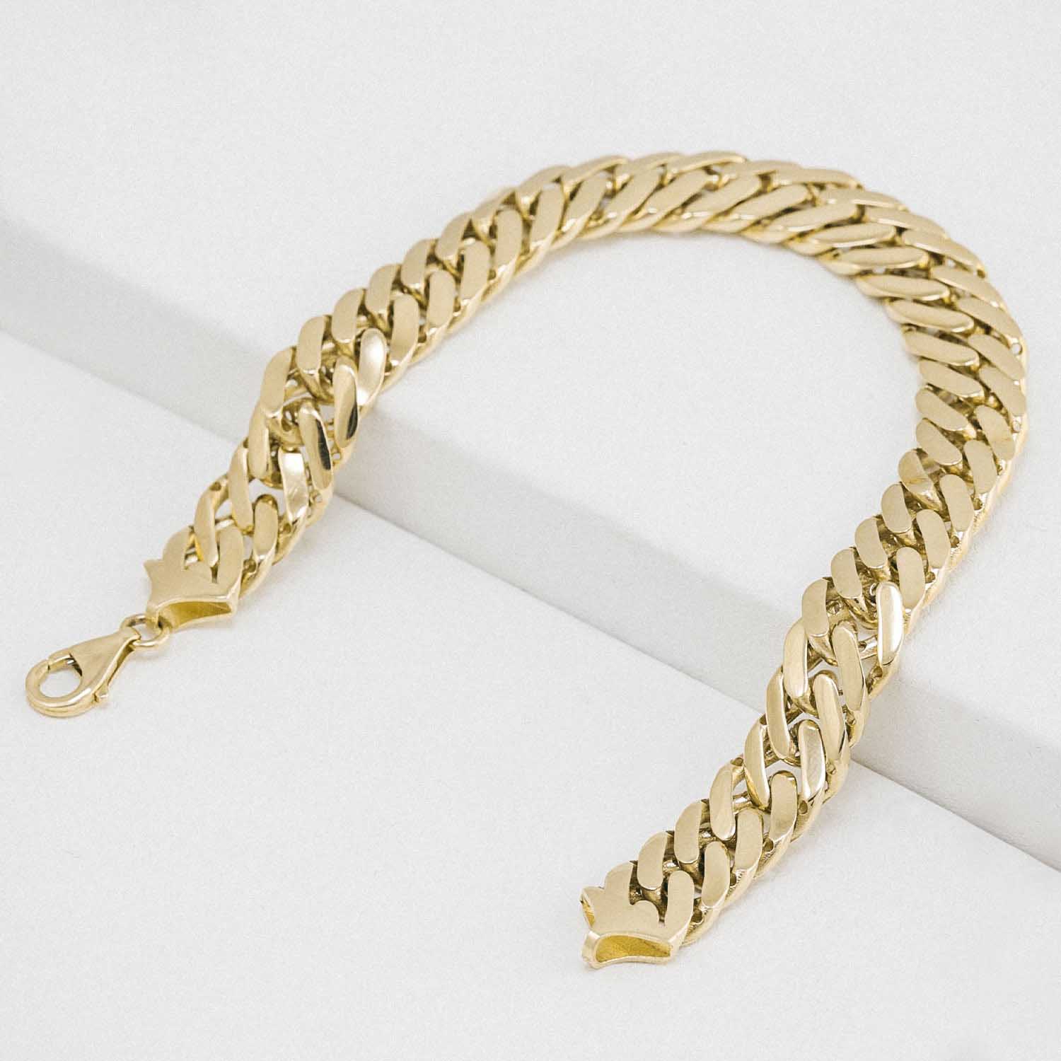 14 Ayar Altın Kalın Cuban Bileklik