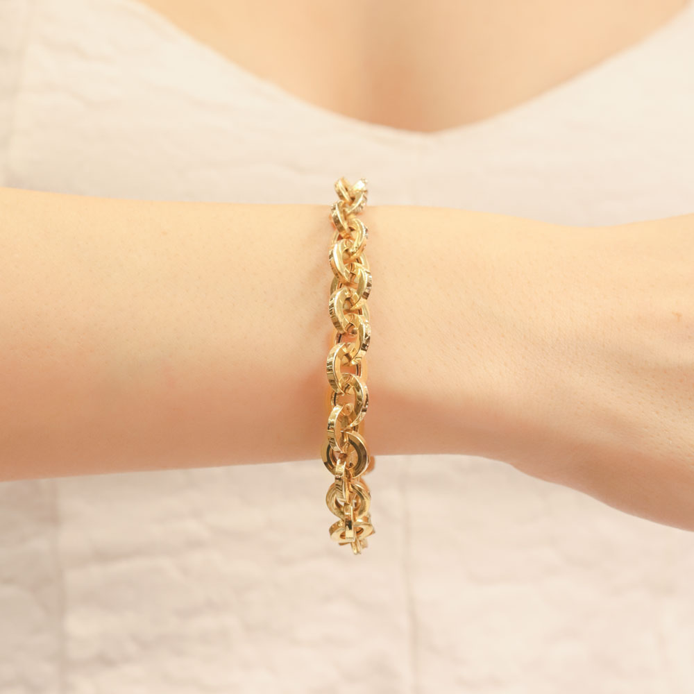 14 Ayar Altın Kalın Halkalı Zincir Bileklik