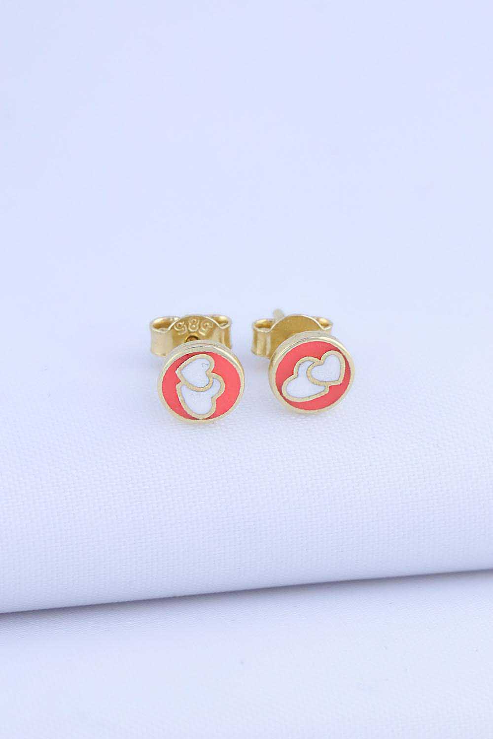 14 Ayar Altın Kalpli Çocuk Küpe