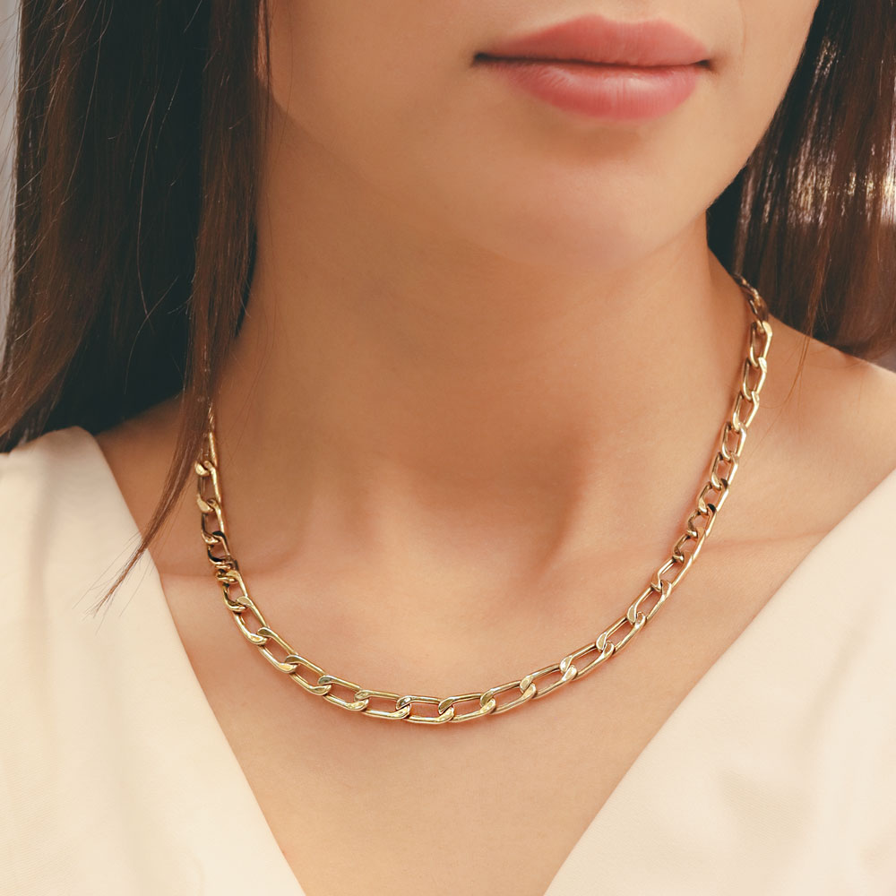 14 Ayar Altın Klasik Halka Zincir Kolye