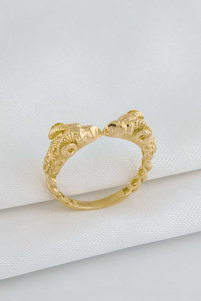 14 Ayar Altın Koçbaşı Yüzük 