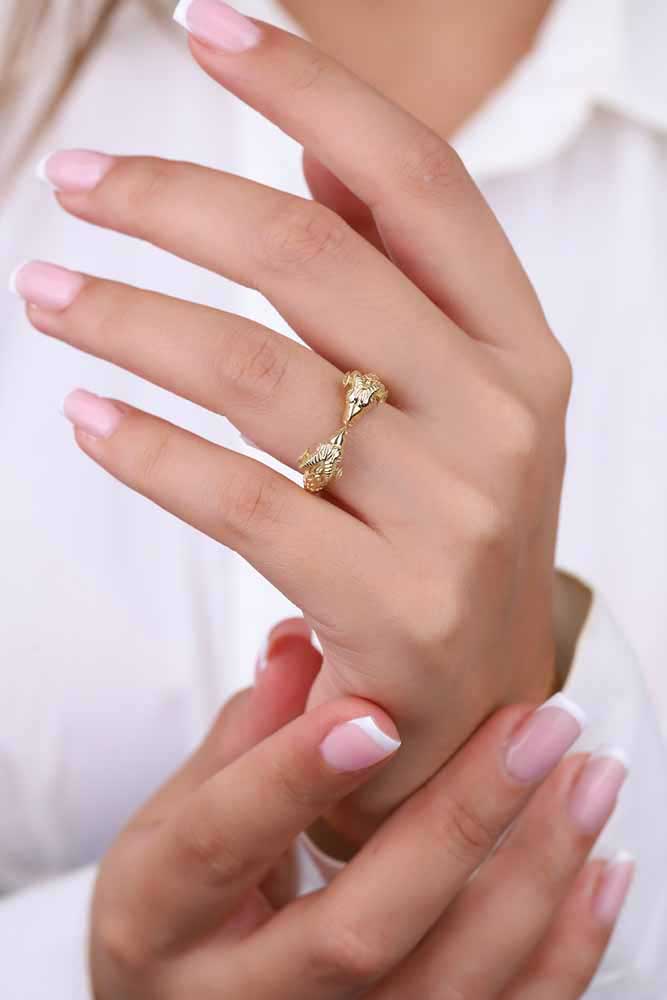 14 Ayar Altın Koçbaşı Yüzük 