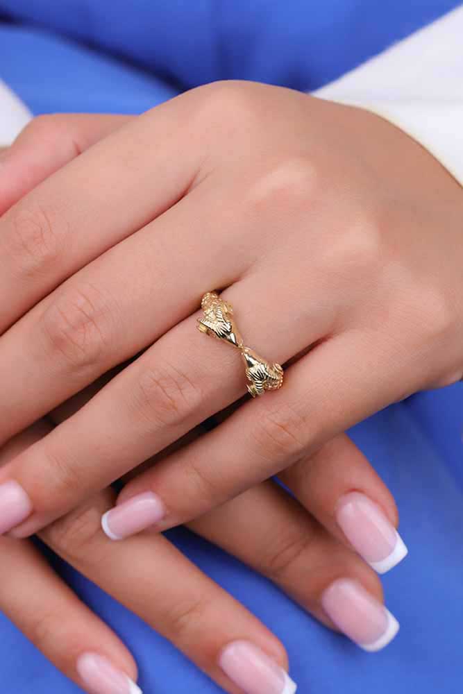 14 Ayar Altın Koçbaşı Yüzük 