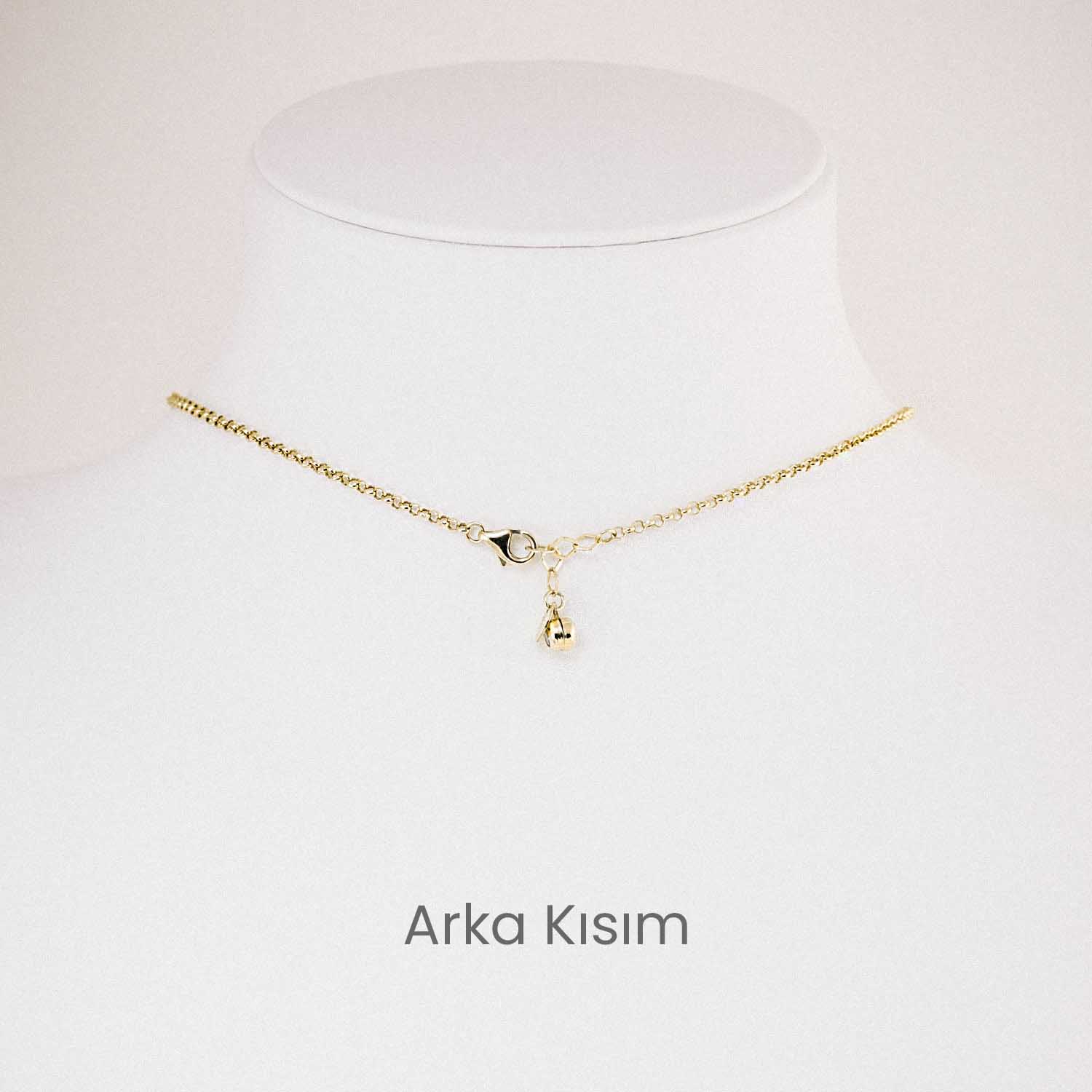 14 Ayar Altın Lotus Çiçeği Figürlü Zincir Kolye
