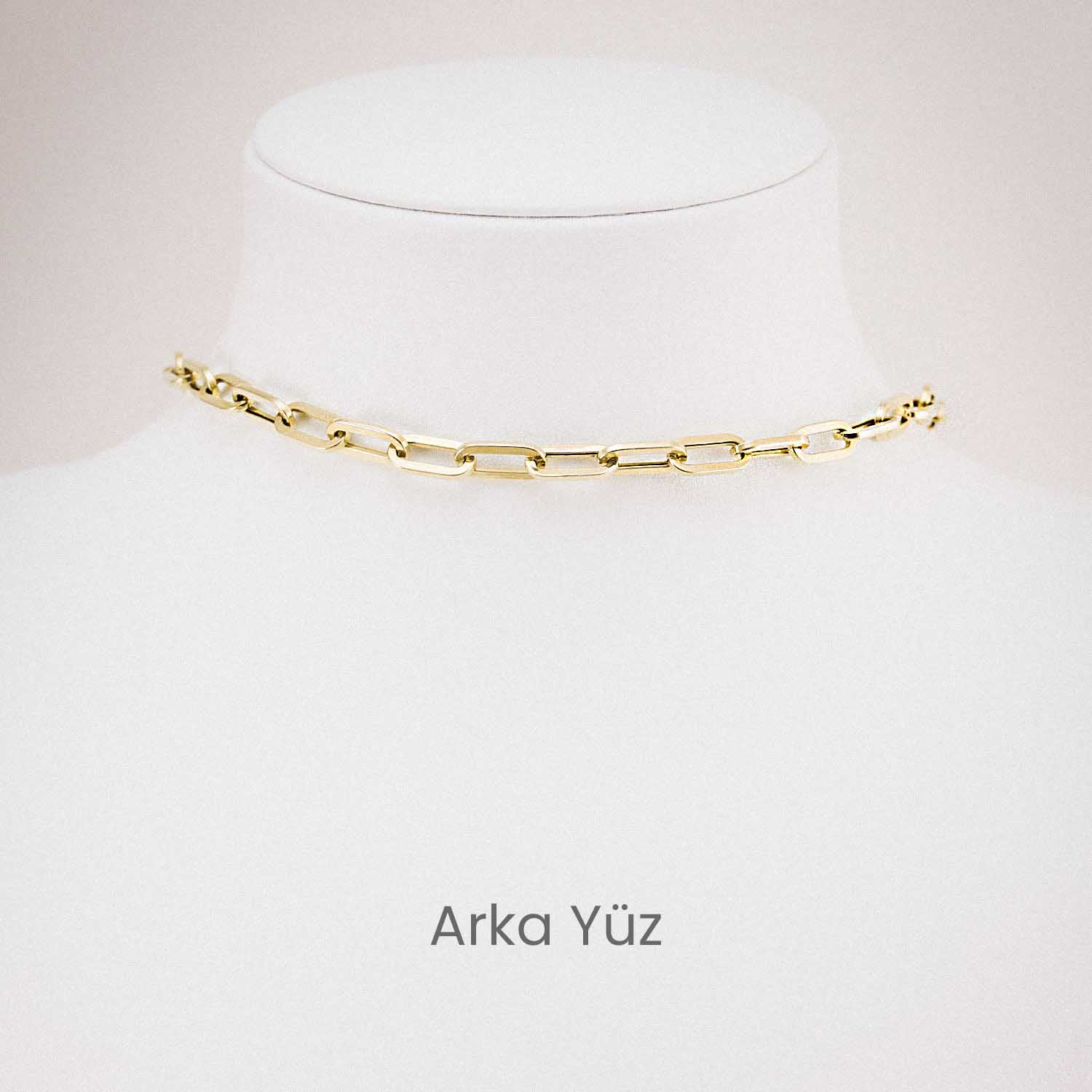 14 Ayar Altın Mavi Mine Çiçek Detaylı Zincir Kolye