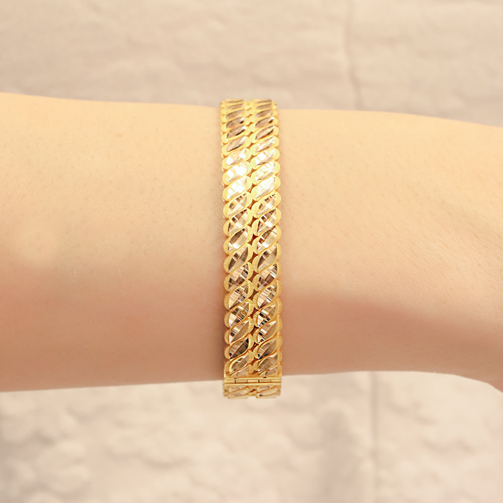 14 Ayar Altın Mersin Burma Kelepçe Bileklik