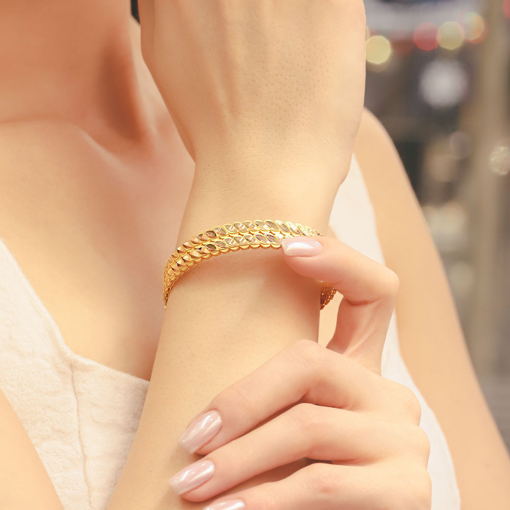 14 Ayar Altın Mersin Burma Kelepçe Bileklik