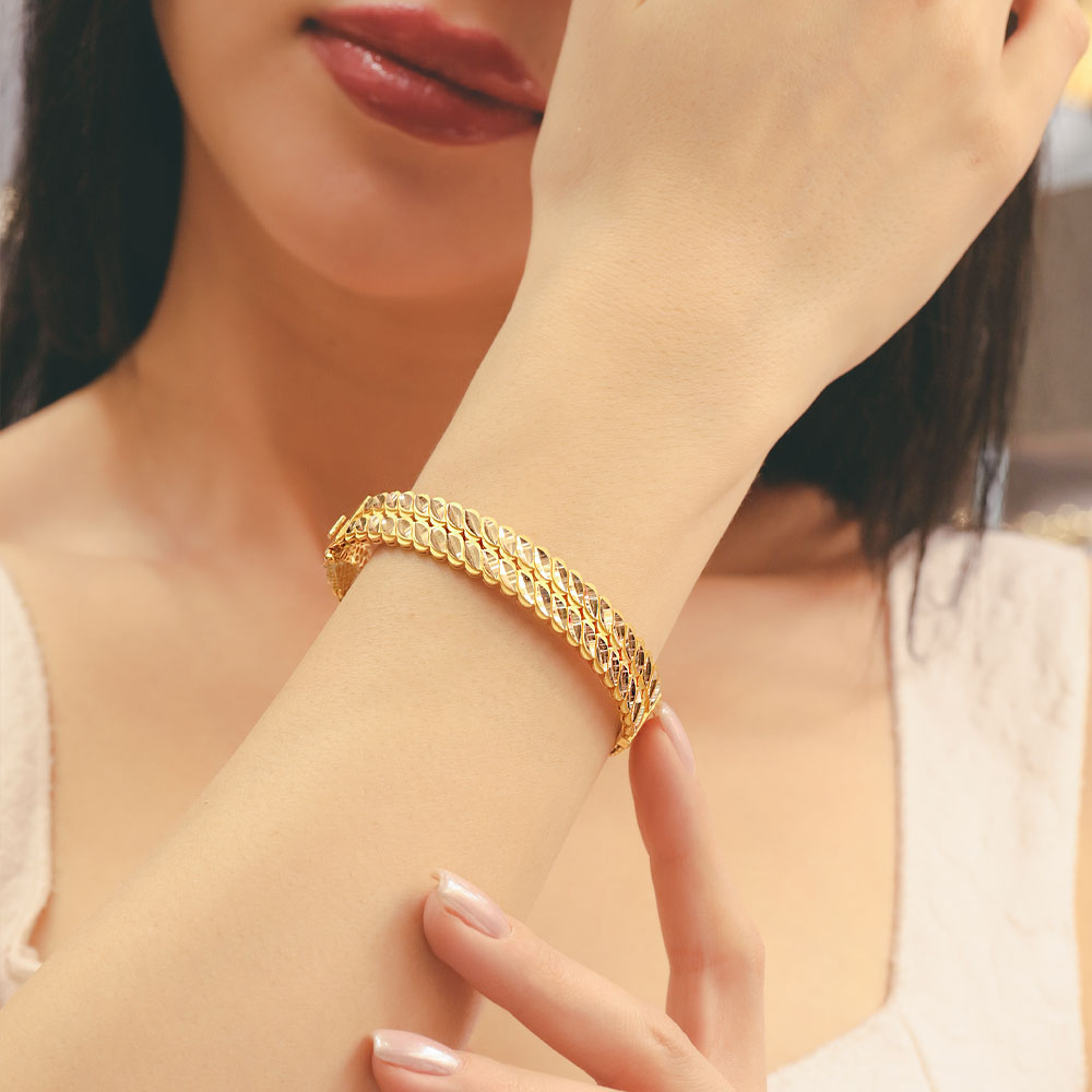 14 Ayar Altın Mersin Burma Kelepçe Bileklik