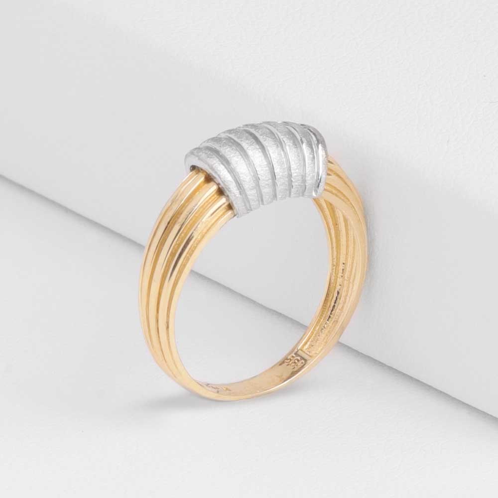 14 Ayar Altın Midye Kabuk Desenli Yüzük