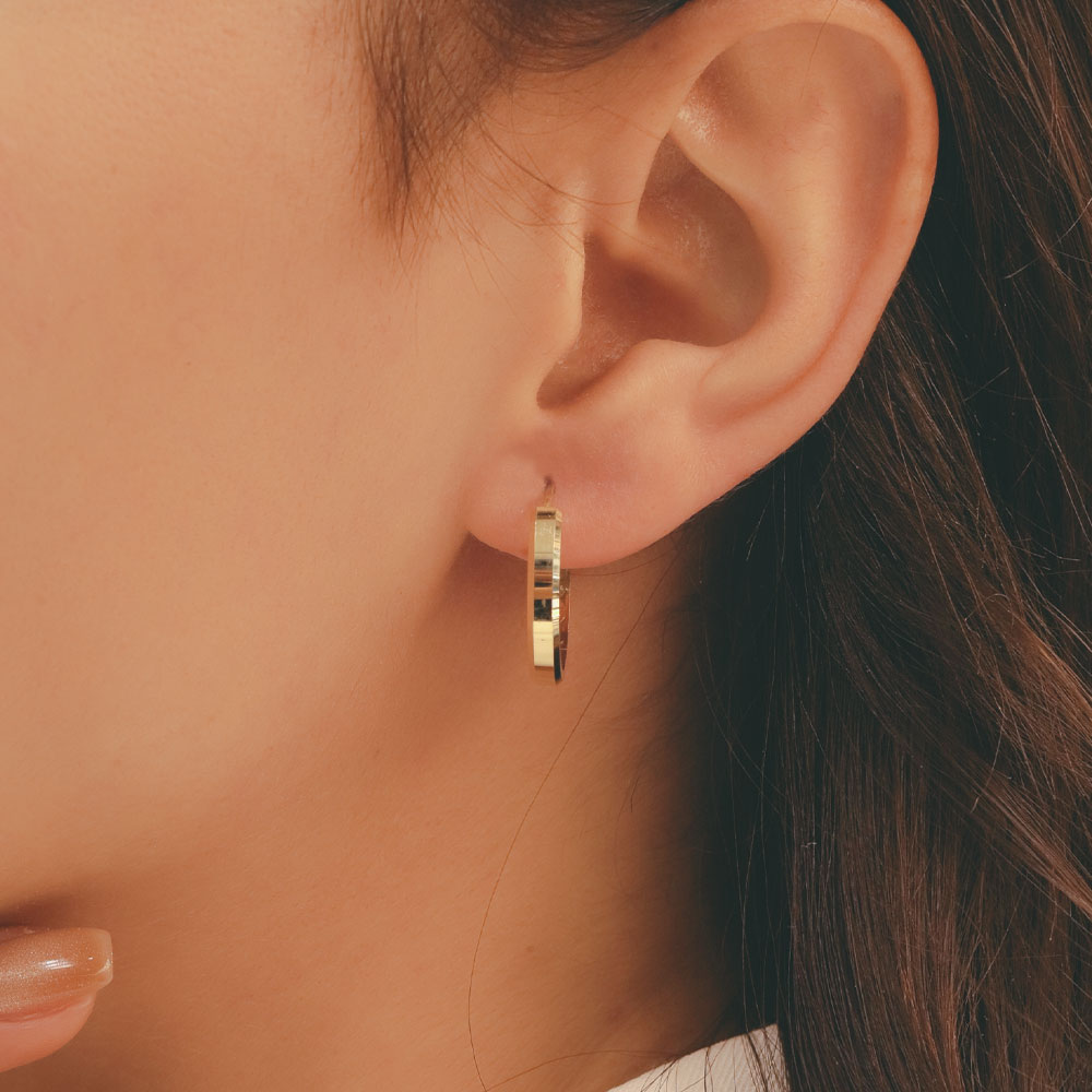 14 Ayar Altın Mini Halka Küpe