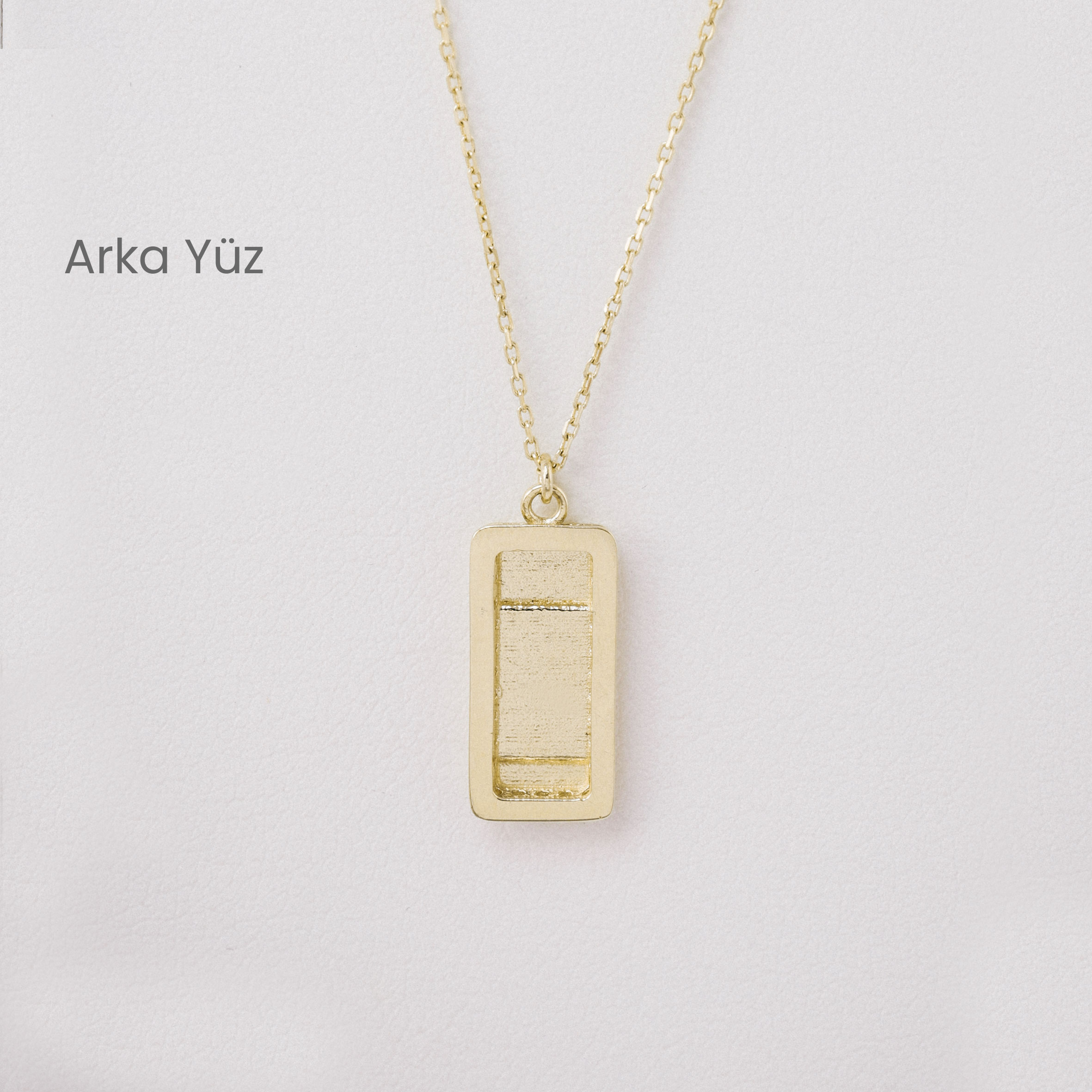 14 Ayar Altın Minimal Külçe Altın Kolye