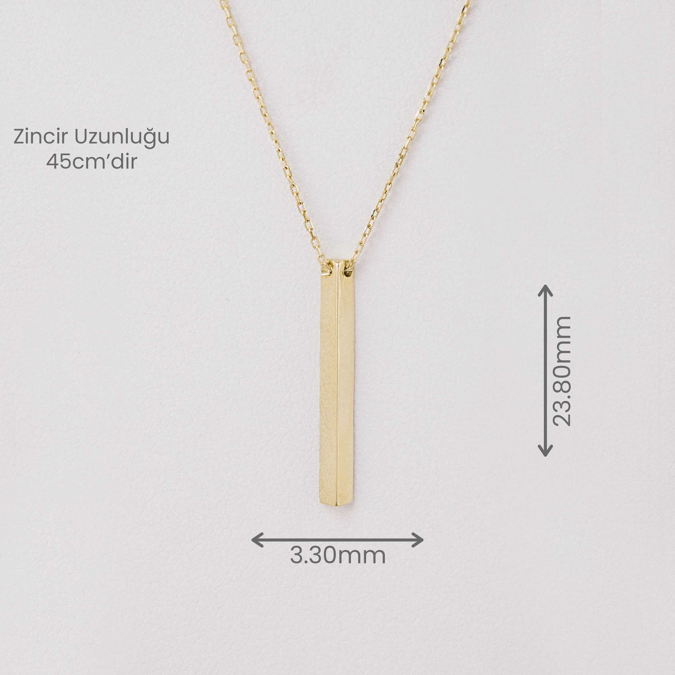 14 Ayar Altın Minimal Üçgen Kolye