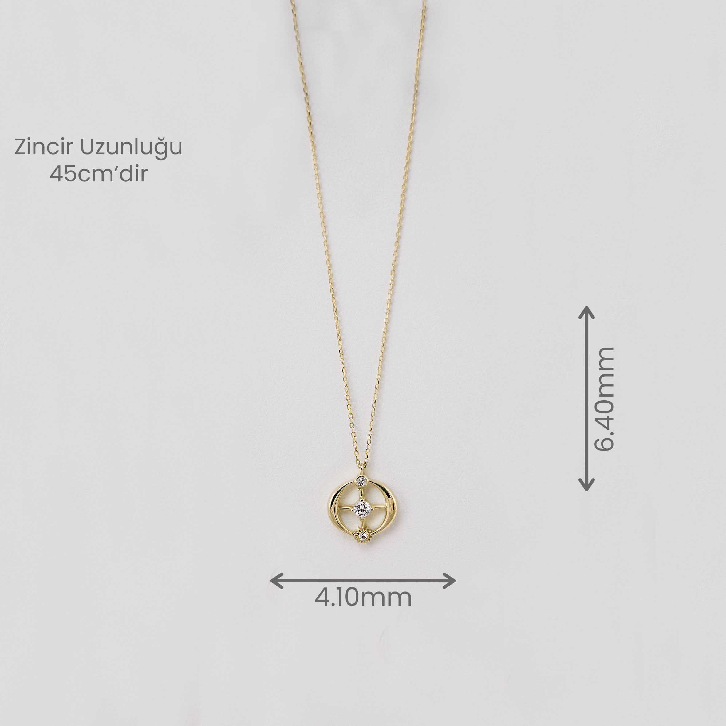 14 Ayar Altın Minimal Yıldız Motifli Kolye