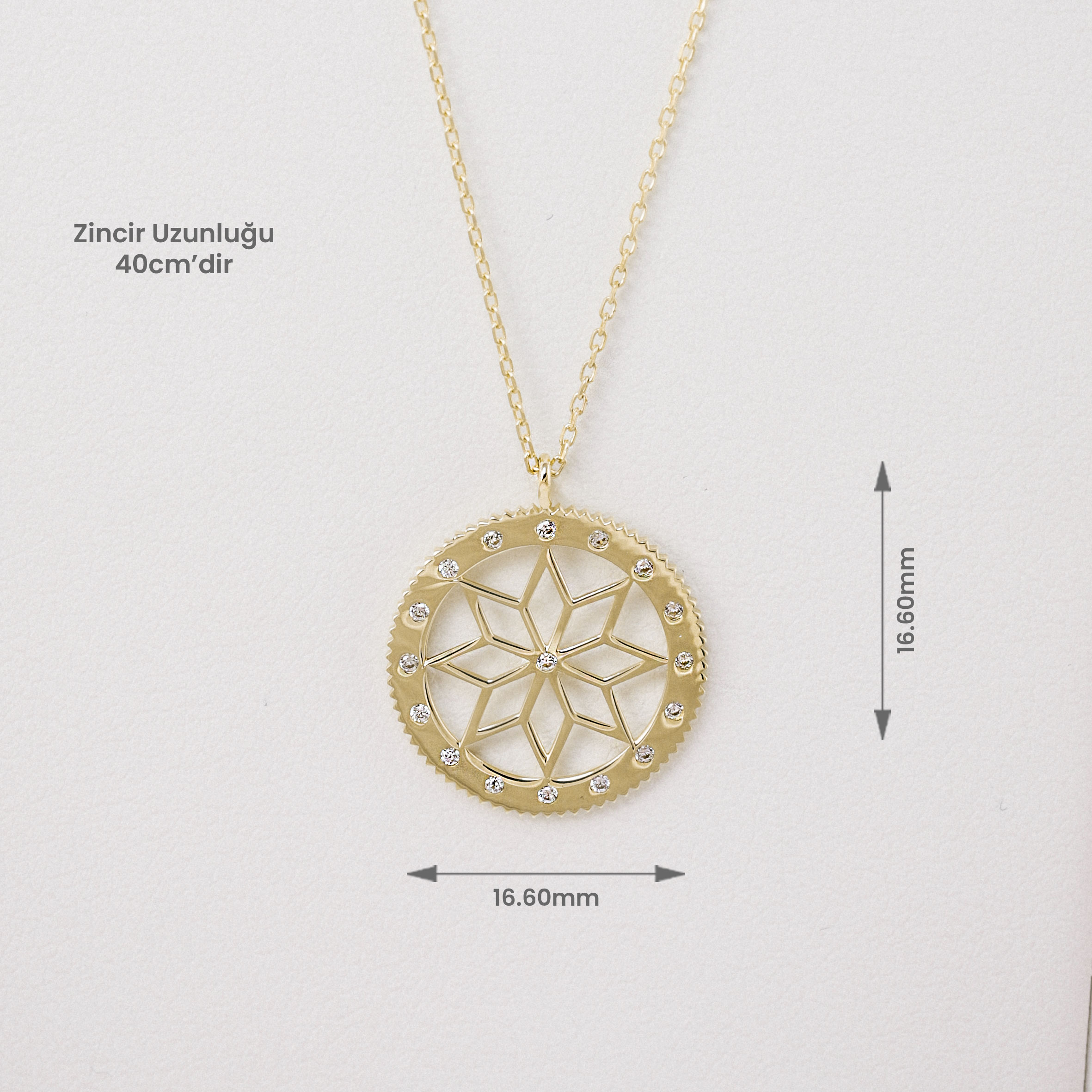 14 Ayar Altın Minimal Yuvarlak Kolye