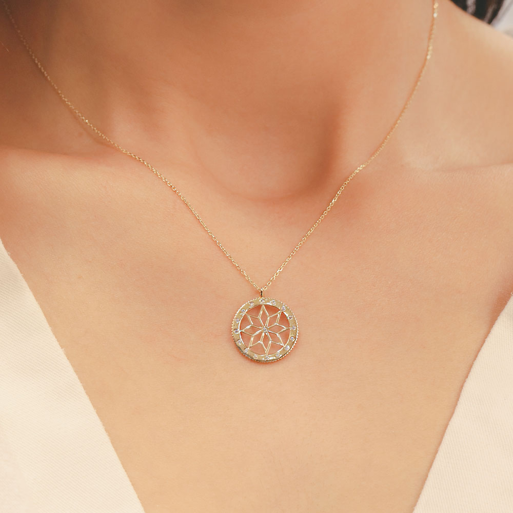 14 Ayar Altın Minimal Yuvarlak Kolye