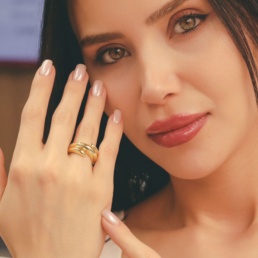 14 Ayar Altın Modern Fantezi Yüzük