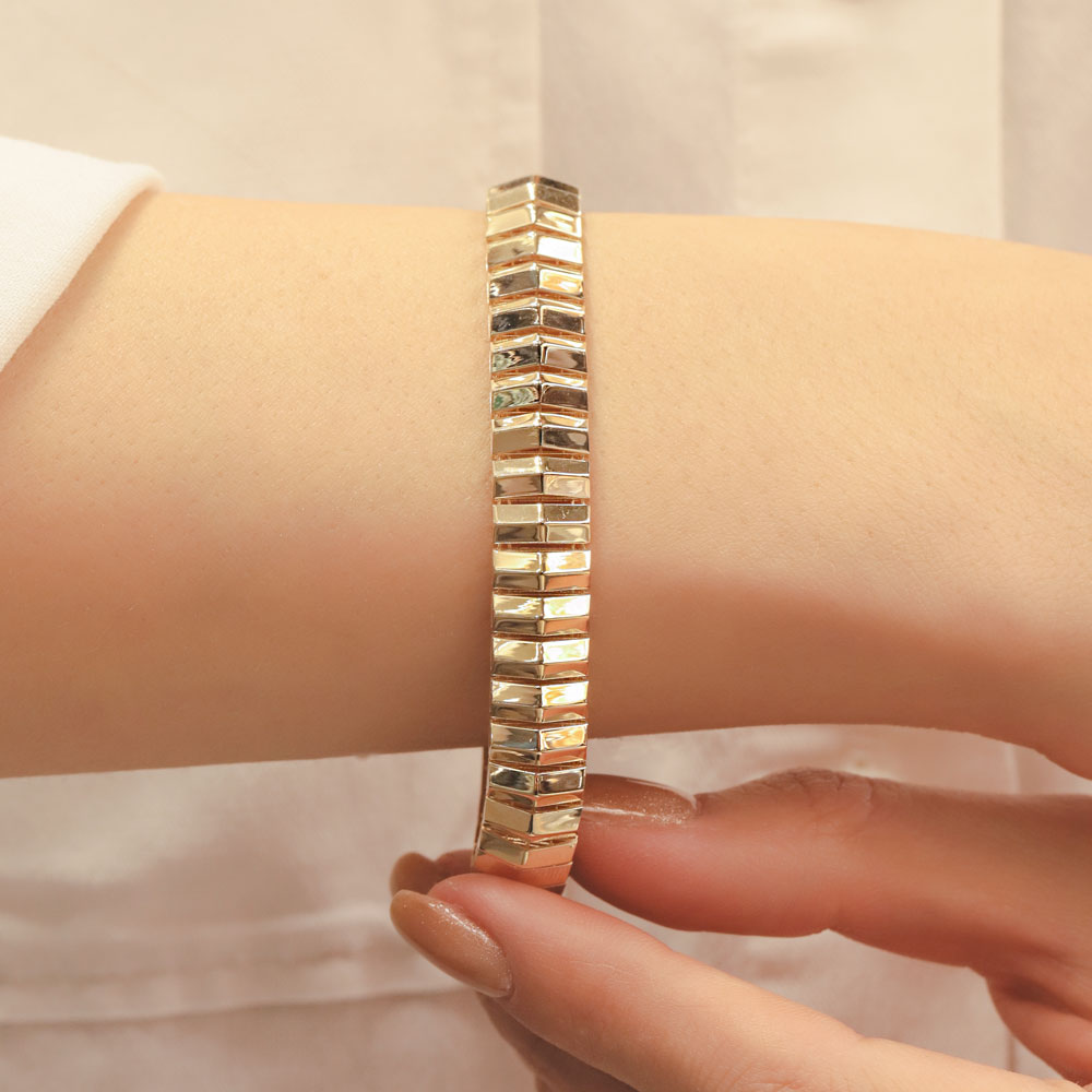 14 Ayar Altın Modern Kesim Bileklik