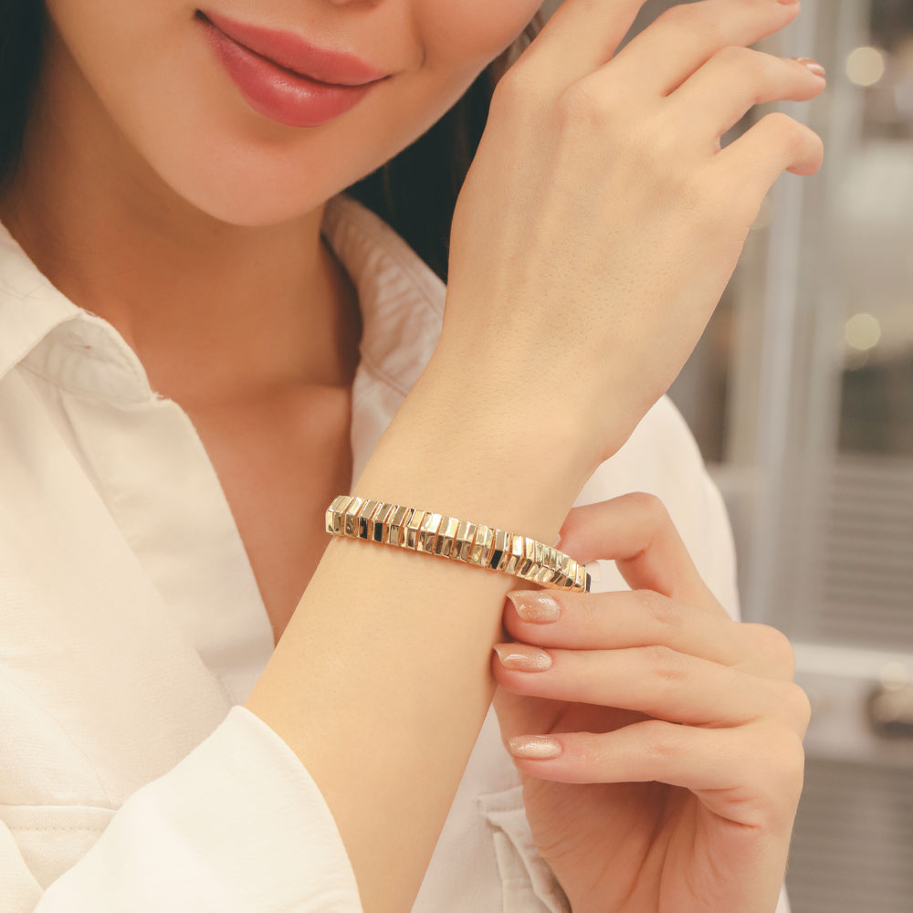 14 Ayar Altın Modern Kesim Bileklik