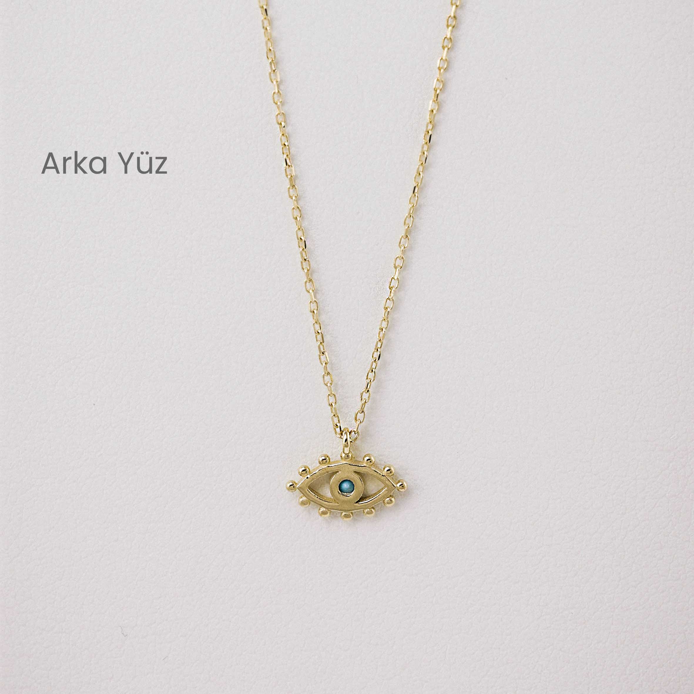 14 Ayar Altın Nazar Boncuğu Göz Kolye