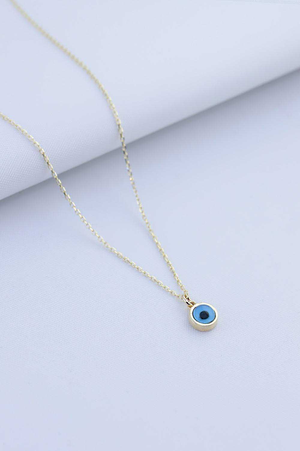 14 Ayar Altın Nazar Boncuklu Kolye 