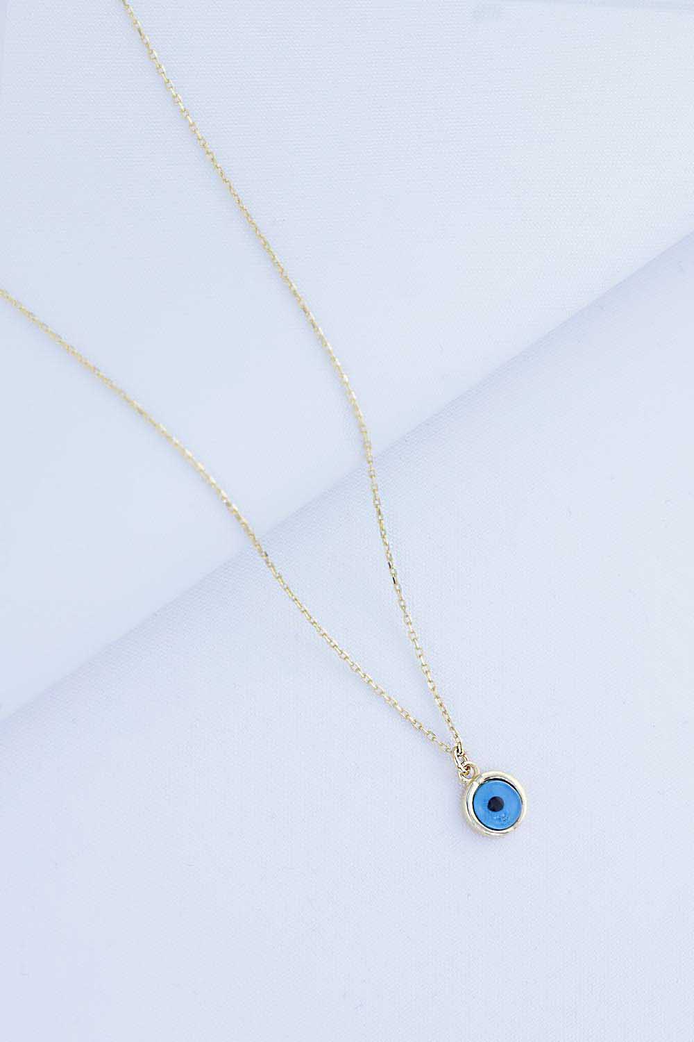 14 Ayar Altın Nazar Boncuklu Kolye 