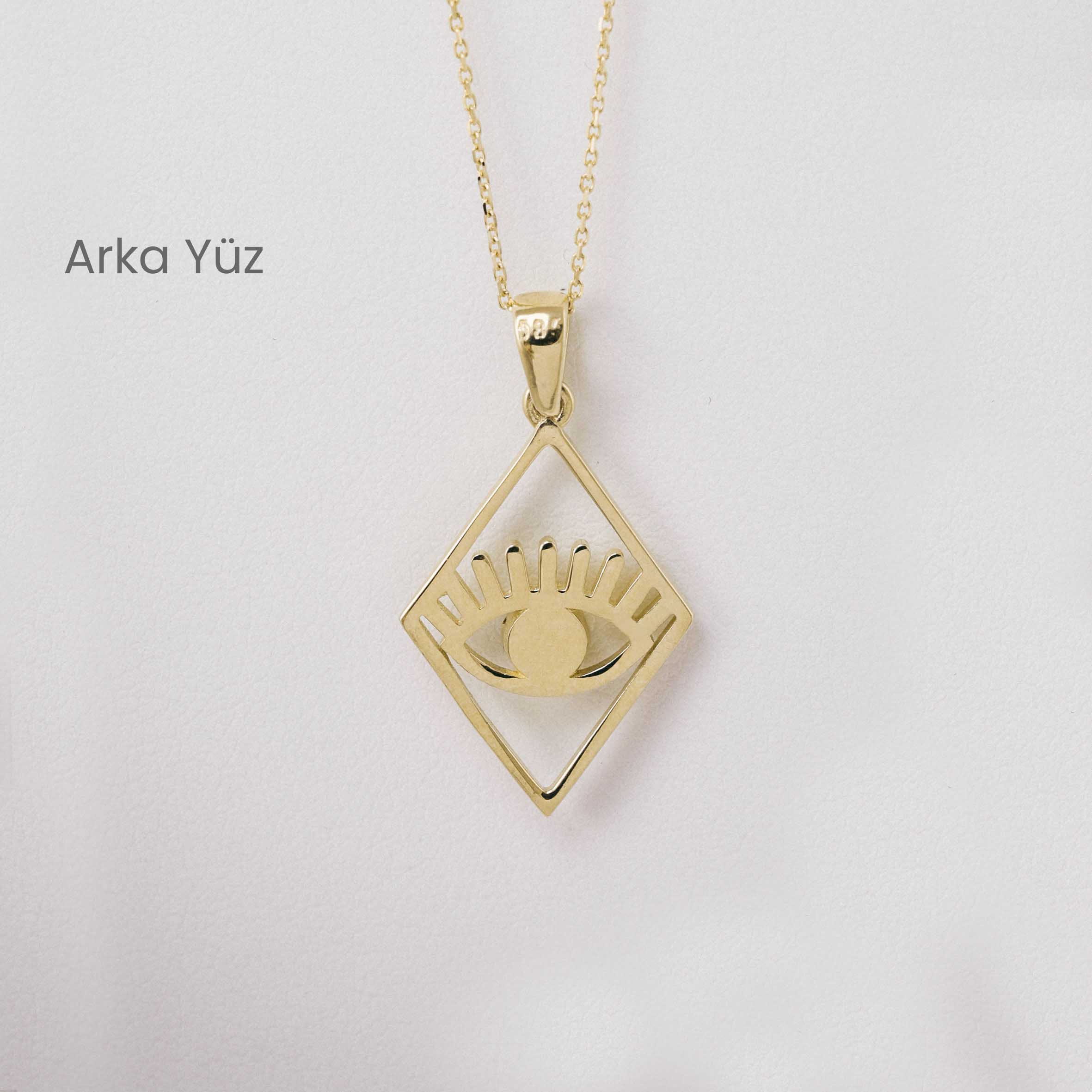 14 Ayar Altın Nazar Göz Kolye
