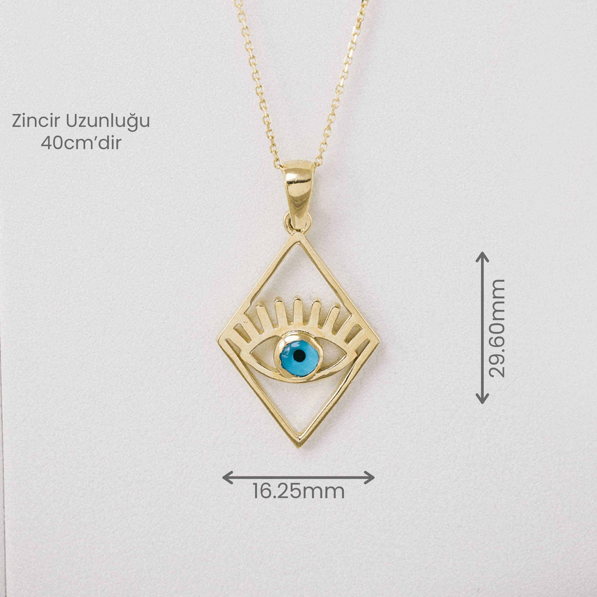 14 Ayar Altın Nazar Göz Kolye