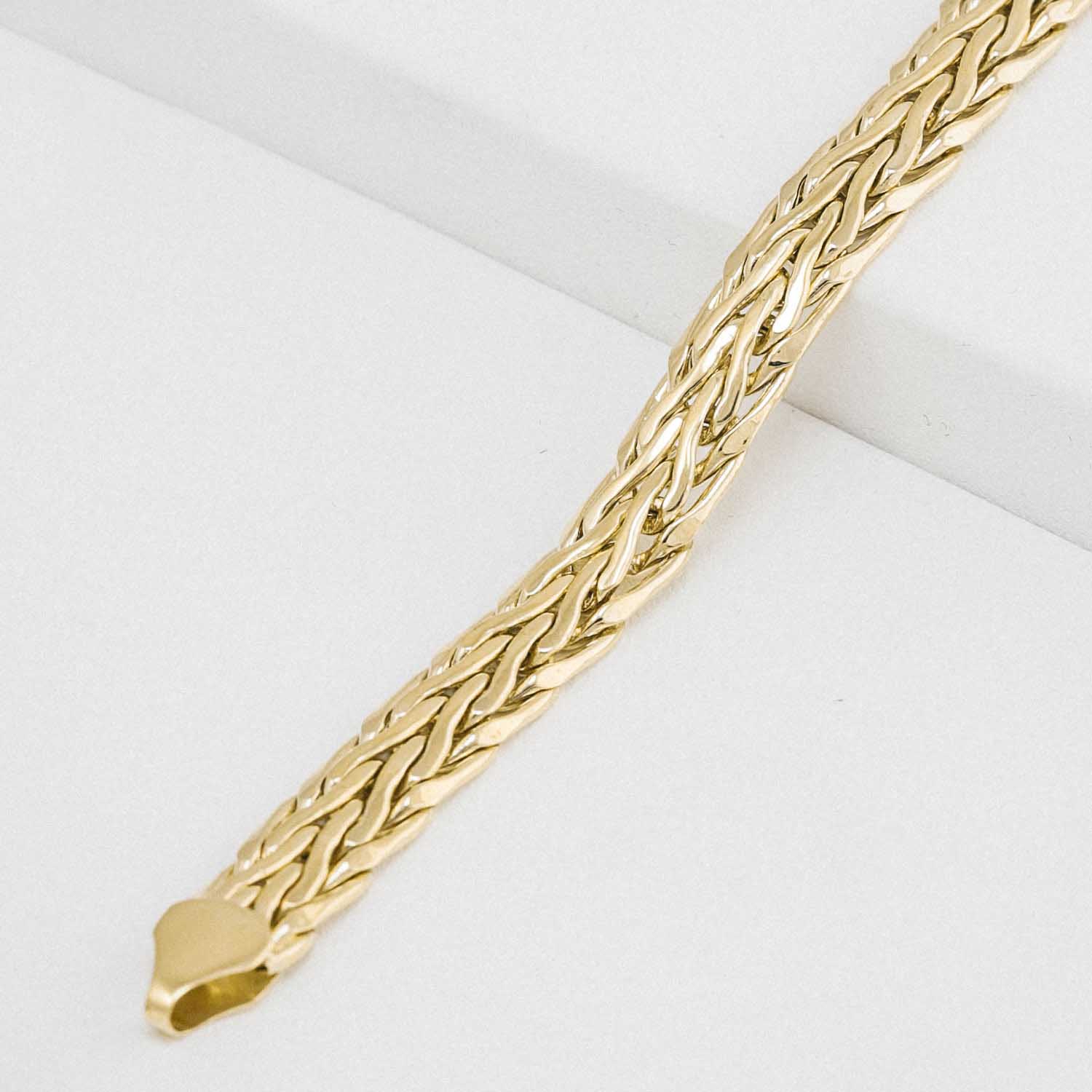 14 Ayar Altın Örgü Model Unisex Bileklik