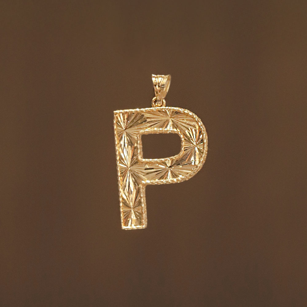 14 Ayar Altın P Harfi Kolye Ucu