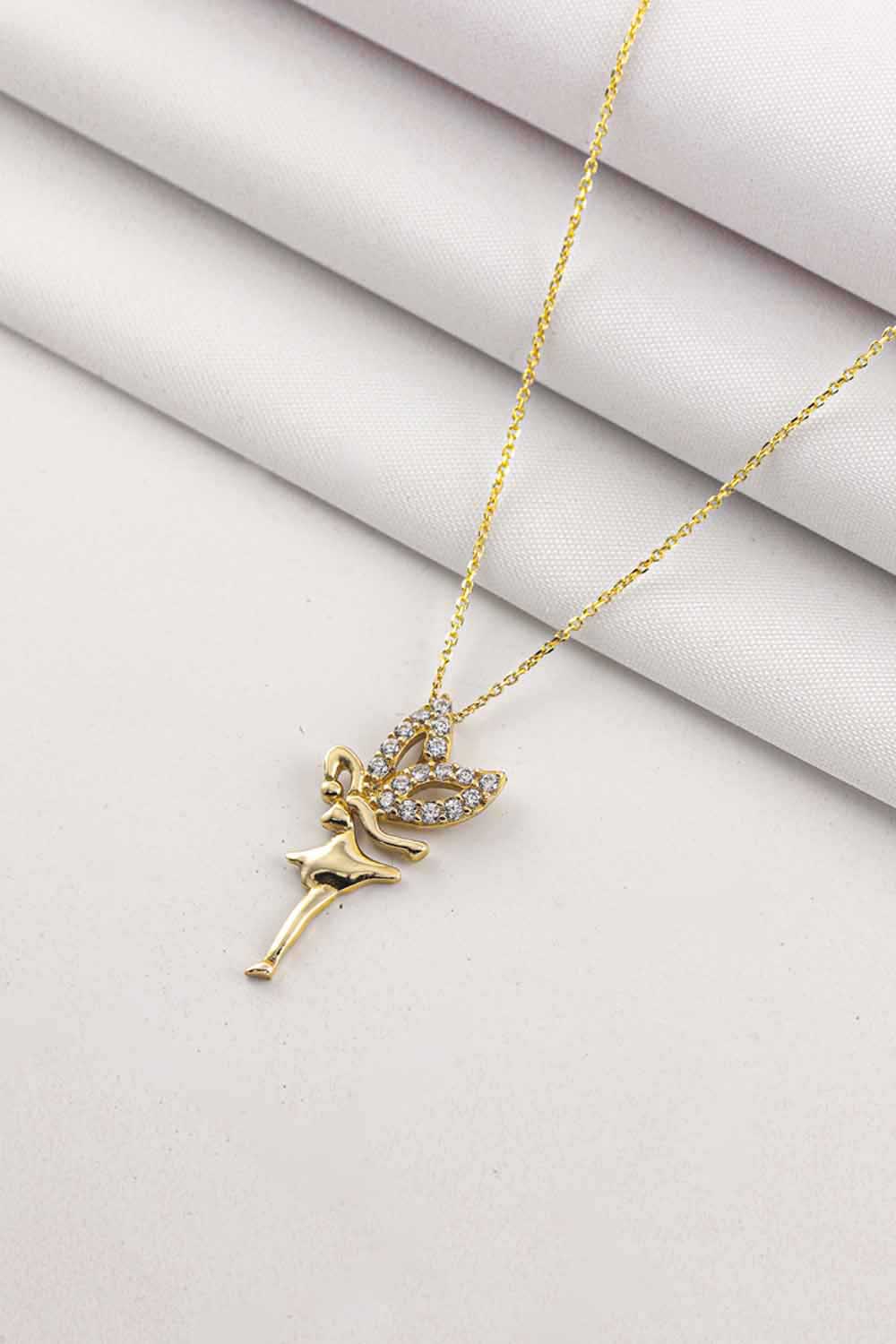 Figürlü Kolye 14 Ayar Altın Peri Kolye