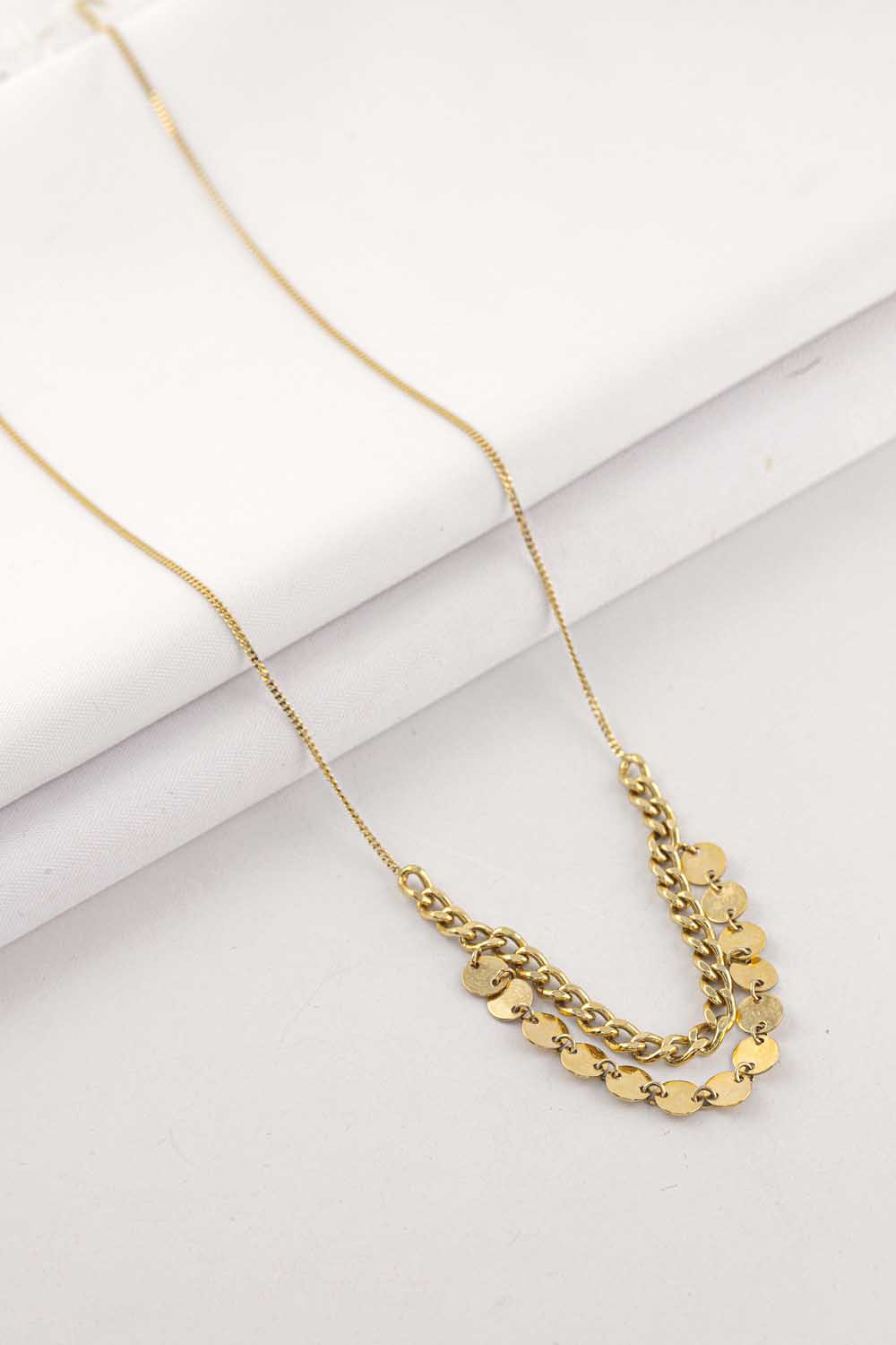 Zincir Kolye 14 Ayar Altın Pullu Zincir Kolye