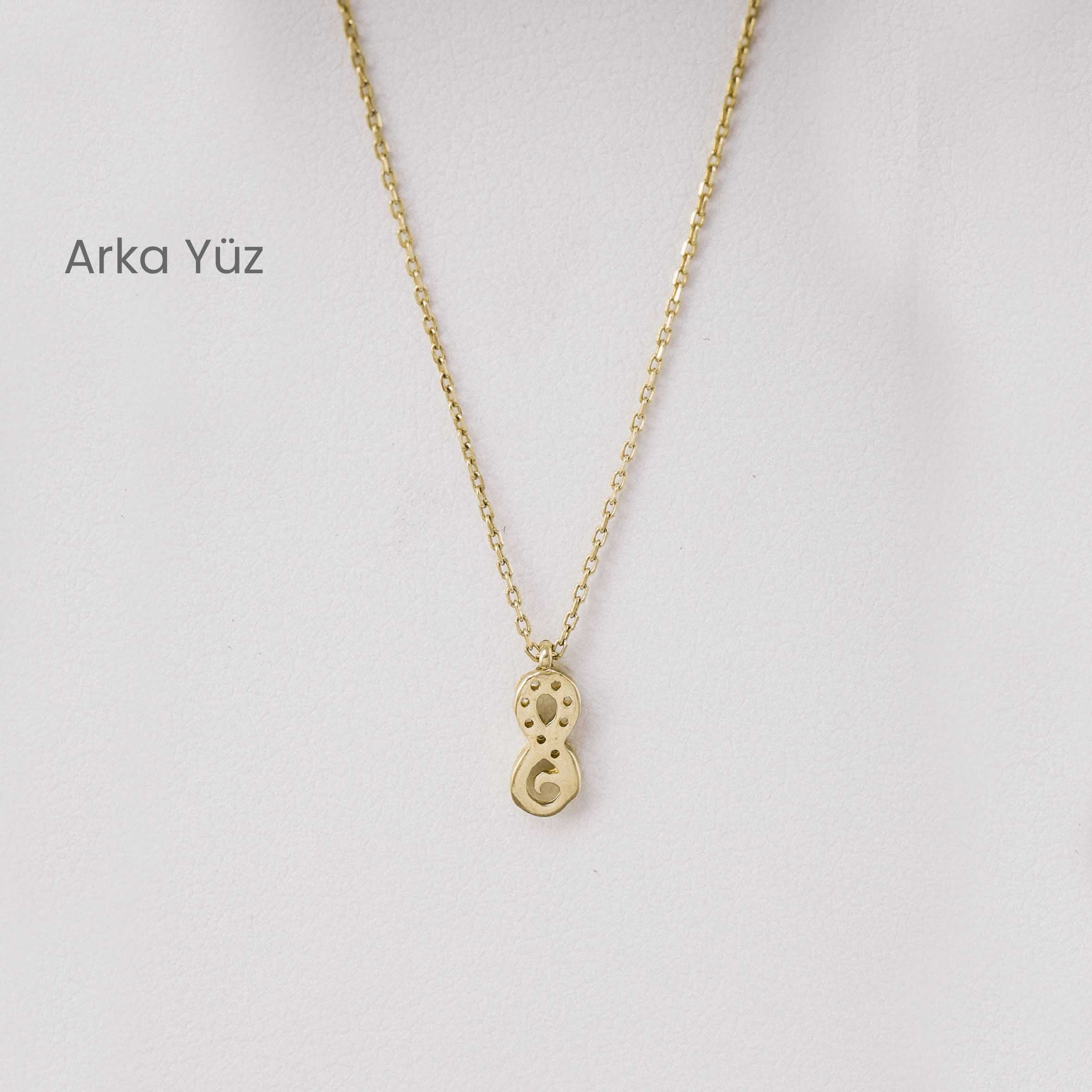 14 Ayar Altın Sekiz Figürlü Minimal Kolye