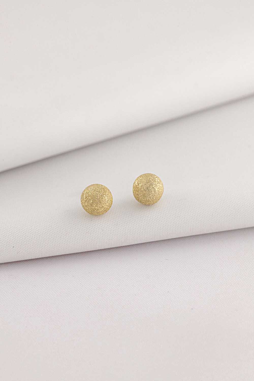 Top Küpe 14 Ayar Altın Simli Top Küpe