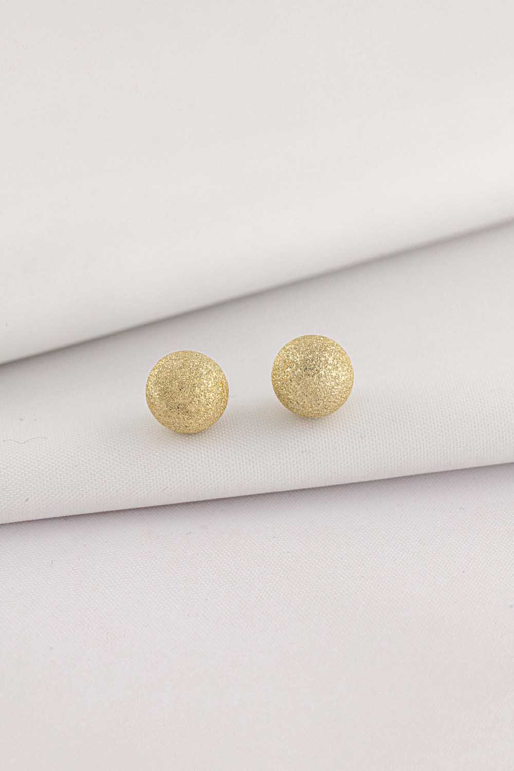 14 Ayar Altın Simli Top Küpe