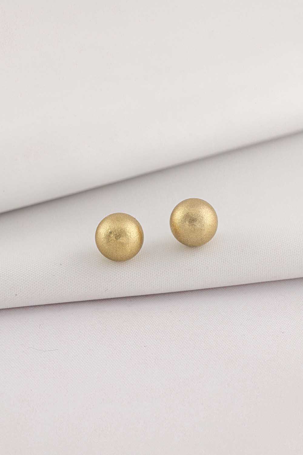 14 Ayar Altın Simli Top Küpe